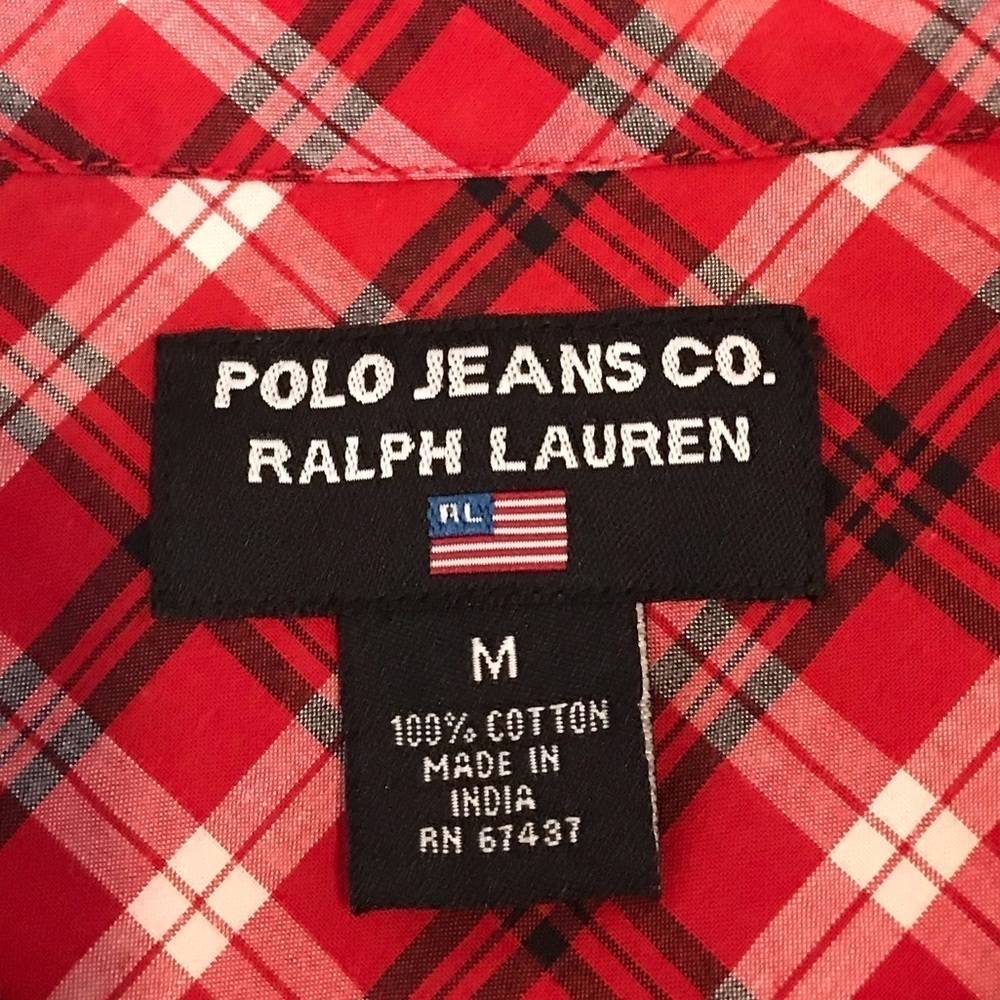 Polo Jeans Ralph Lauren plaid LS shirt sz Medium - Picture 6 of 7